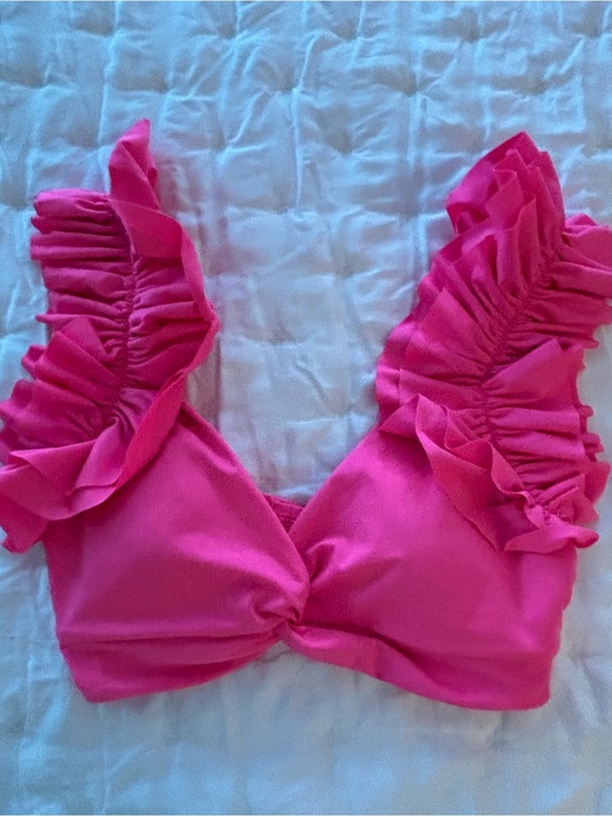 Lilly Pulitzer Other - Lilly Pulitzer Bright Pink Ruffle Shoulder Bikini Top